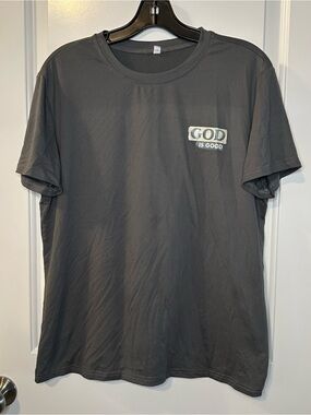 God Is Good Tropical Sunset Graphic Tee Size Large Dark Gray